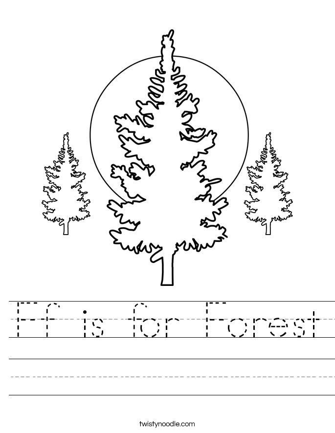 Ff is for Forest Worksheet