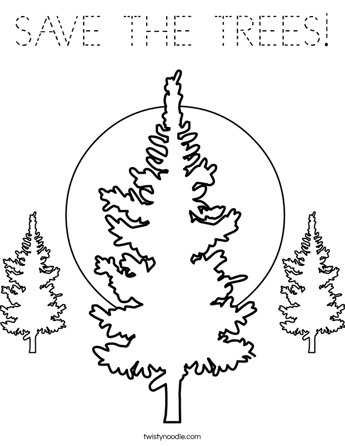 SAVE THE TREES! Coloring Page