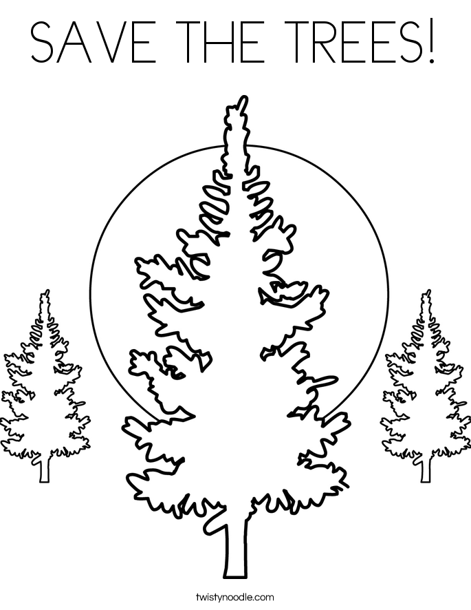 SAVE THE TREES! Coloring Page