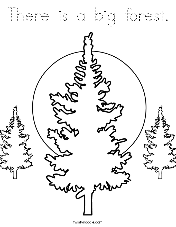 There is a big forest. Coloring Page