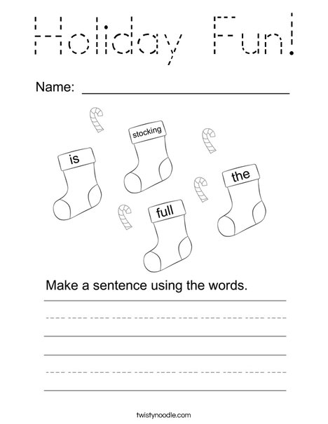 Form a holiday sentence Coloring Page