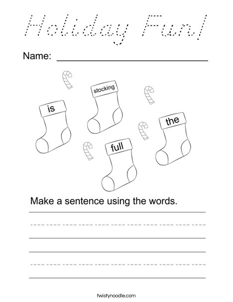Form a holiday sentence Coloring Page