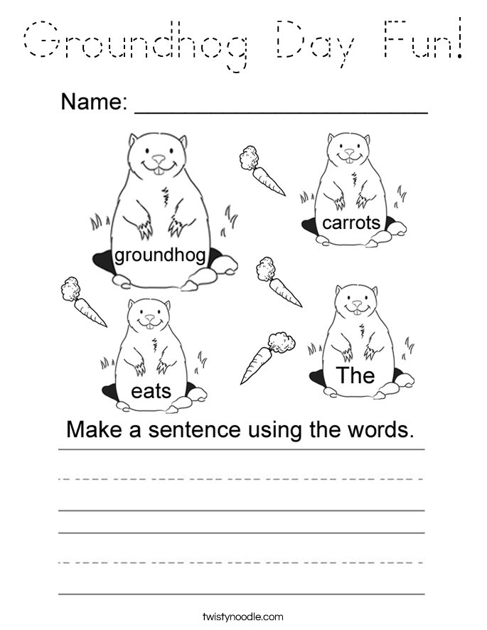 Groundhog Day Fun! Coloring Page