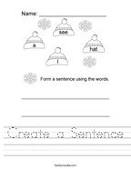 Create a Sentence Handwriting Sheet