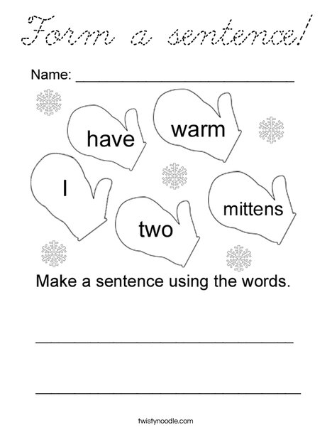 Form a sentence! Coloring Page