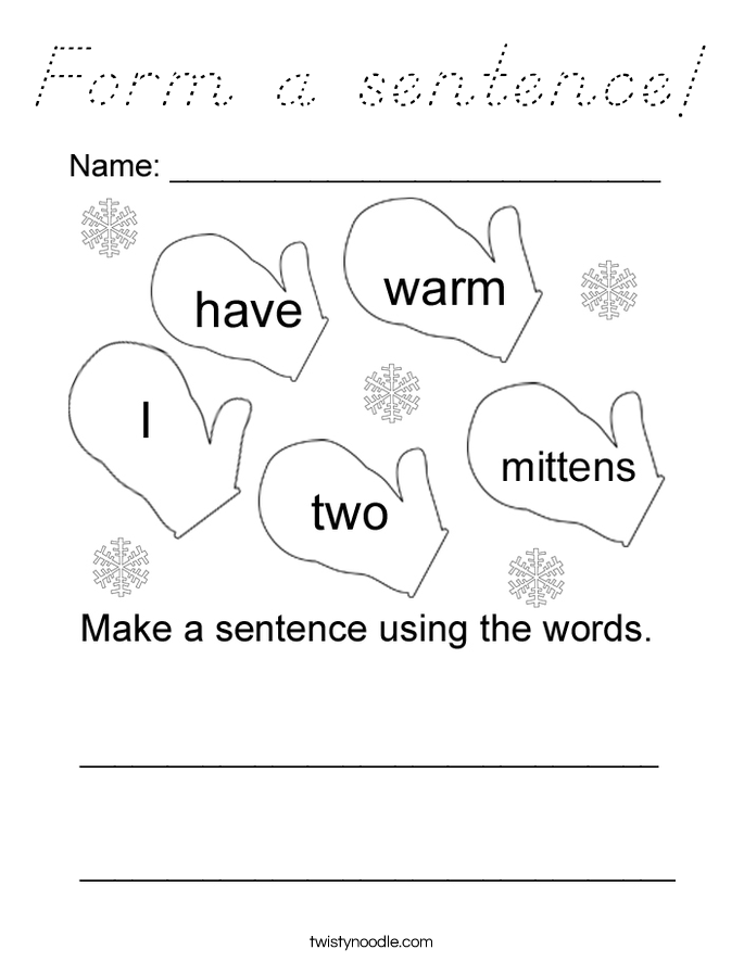 Form a sentence! Coloring Page