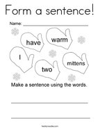 Form a sentence Coloring Page