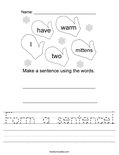 Form a sentence! Worksheet