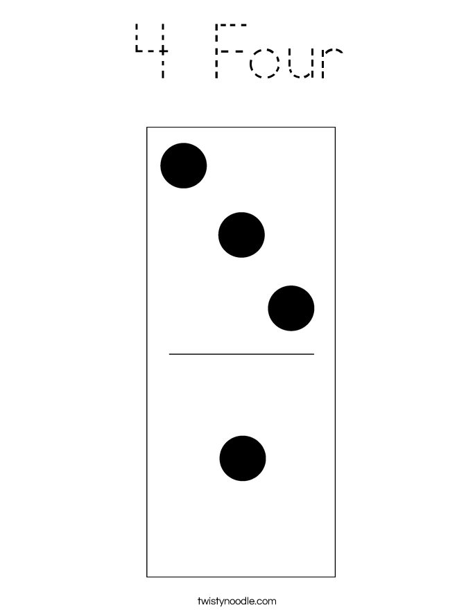 4 Four Coloring Page