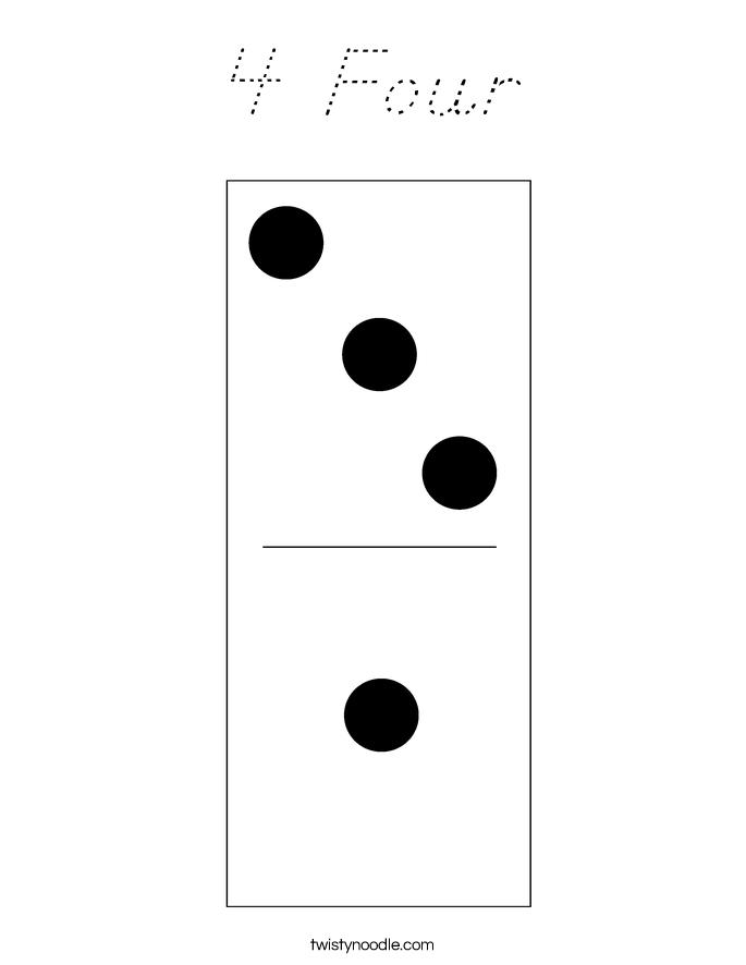 4 Four Coloring Page