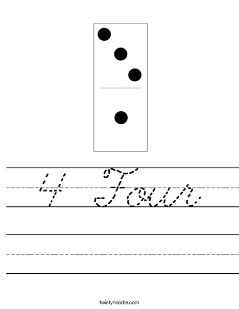 Domino Four Worksheet