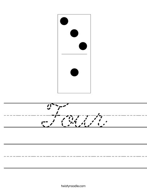 Domino Four Worksheet