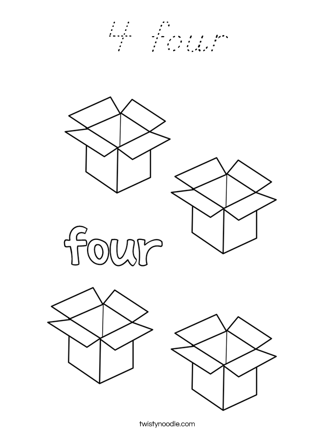 4 four Coloring Page