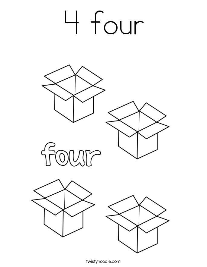 4 four Coloring Page