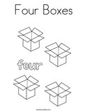 Four Boxes Coloring Page