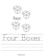 Four Boxes Handwriting Sheet