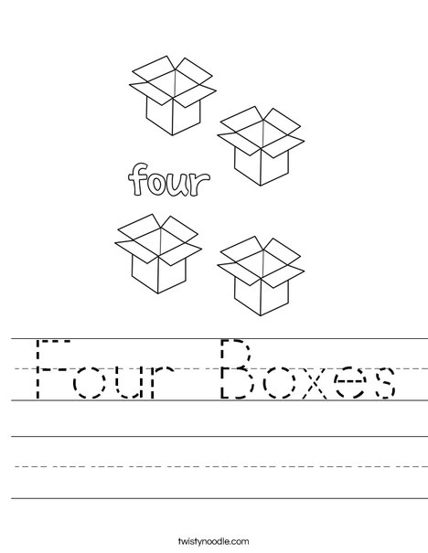 Four Boxes Worksheet - Twisty Noodle