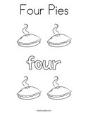 Four Pies Coloring Page