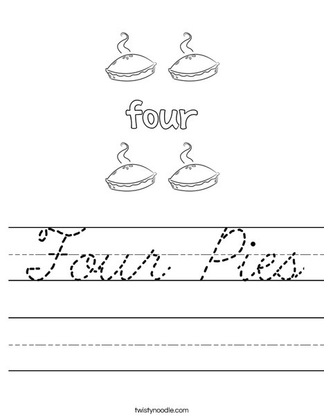 Four Pies Worksheet