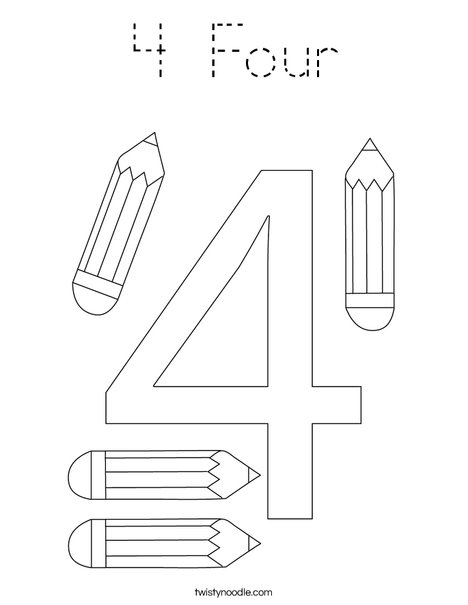 Elephant Four Coloring Page