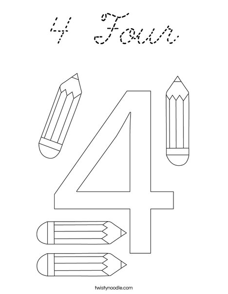 Elephant Four Coloring Page