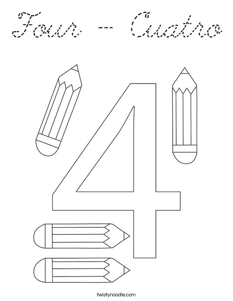 Elephant Four Coloring Page