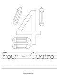 Four - Cuatro Worksheet