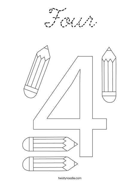 Elephant Four Coloring Page