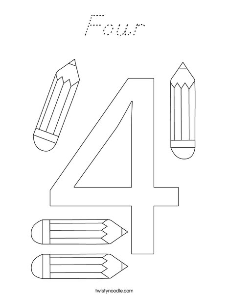 Elephant Four Coloring Page
