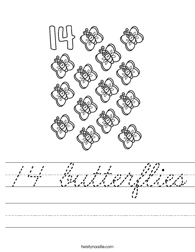 14 butterflies Worksheet