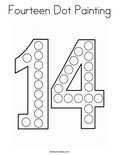 Fourteen Dot Painting Coloring Page