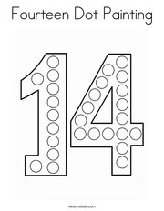 Fourteen Dot Painting Coloring Page
