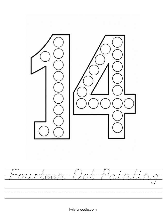 Fourteen Dot Painting Worksheet