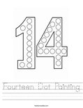 Fourteen Dot Painting Worksheet
