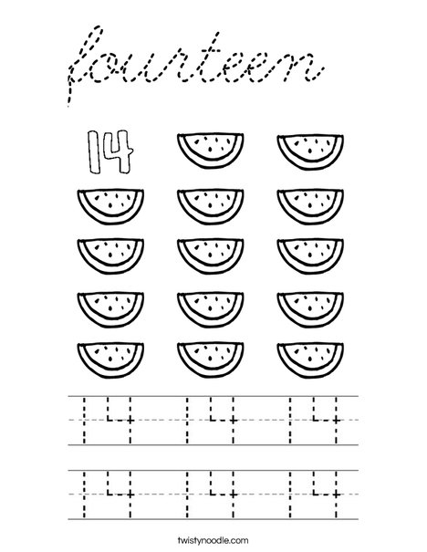 Fourteen Coloring Page