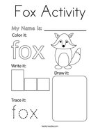 Fox Activity Coloring Page