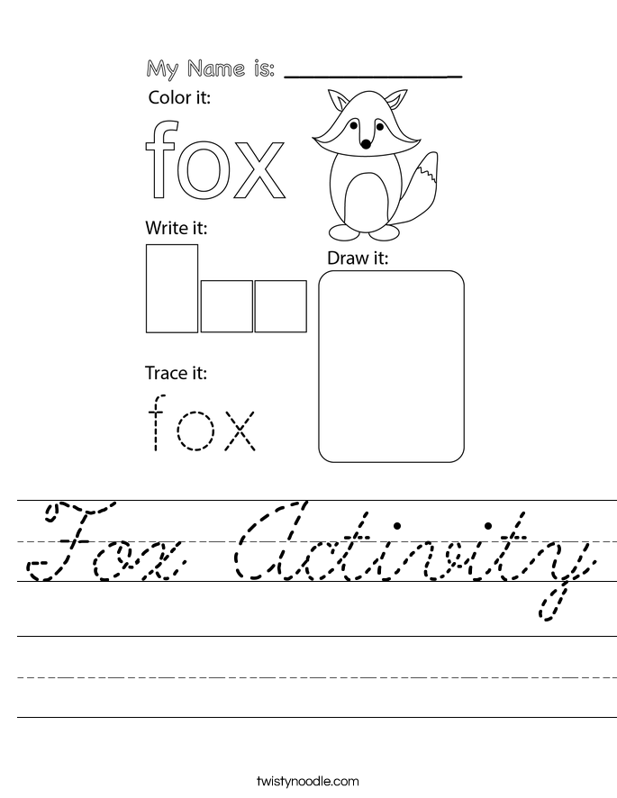 Fox Activity Worksheet