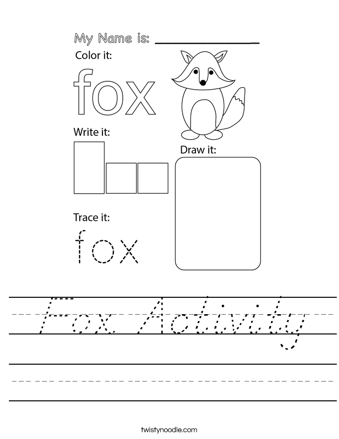 Fox Activity Worksheet