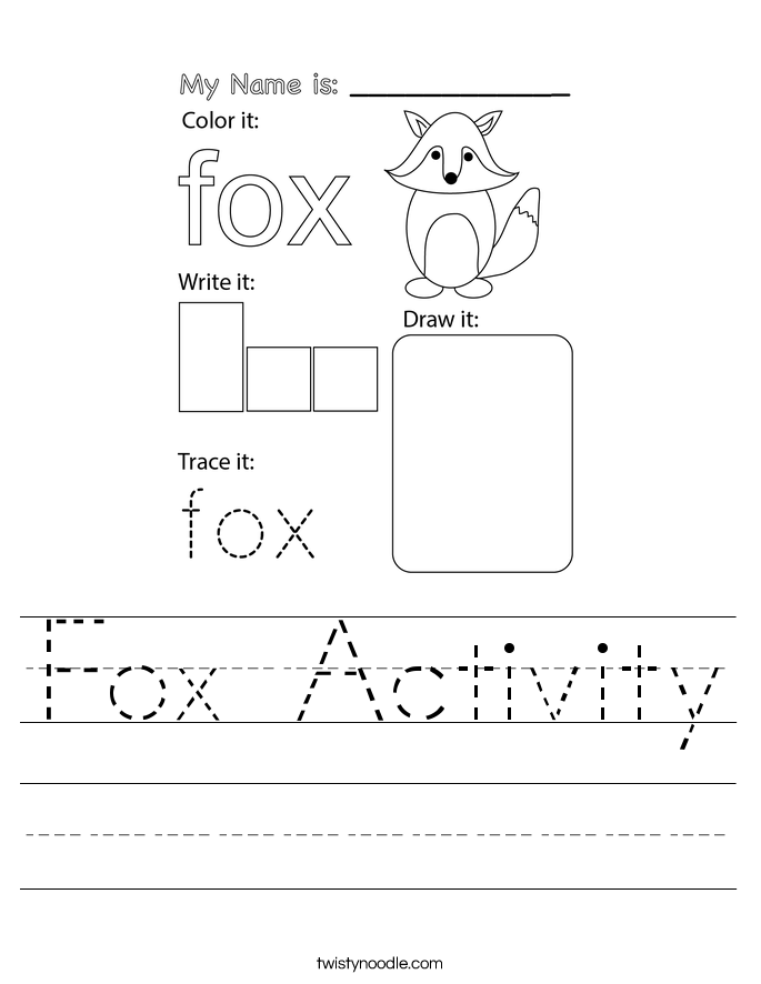 Fox Activity Worksheet
