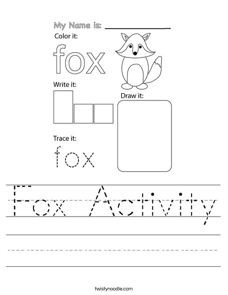 Fox Activity Worksheet