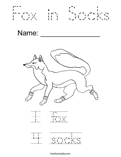 Fox in Socks Coloring Page