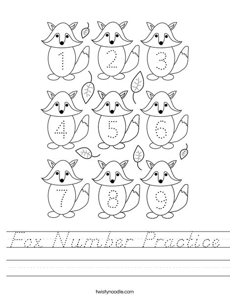 Fox Number Practice Worksheet