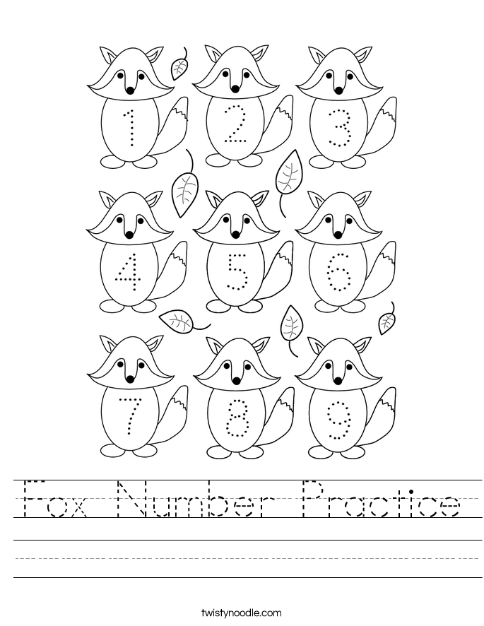 Fox Number Practice Worksheet