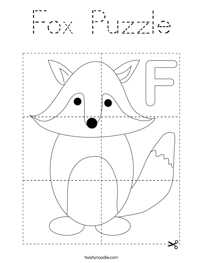 Fox Puzzle Coloring Page