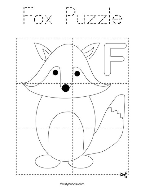 Fox Puzzle Coloring Page