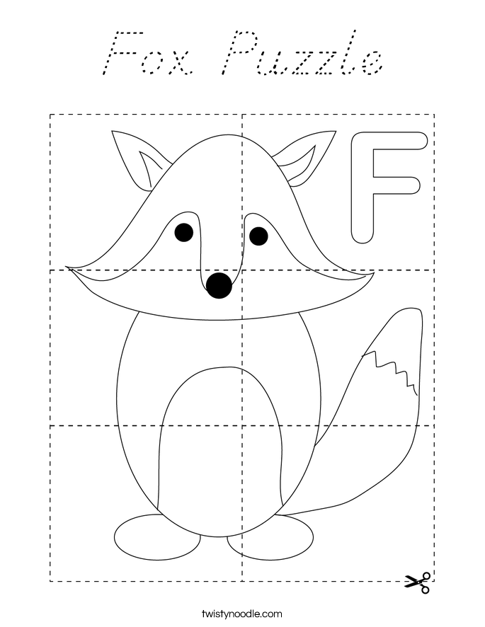 Fox Puzzle Coloring Page