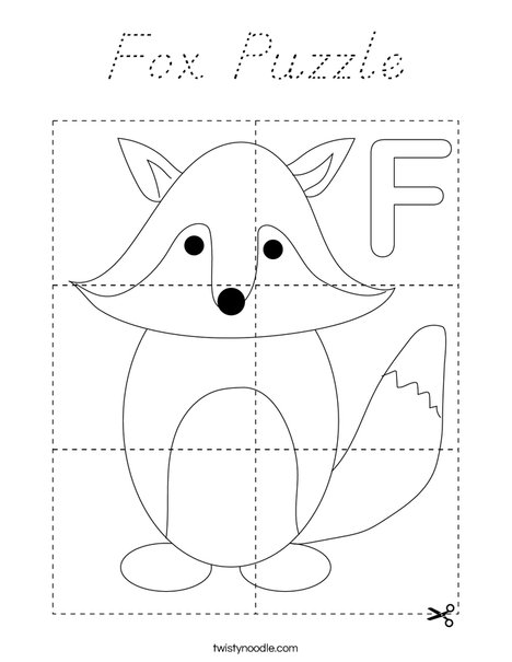 Fox Puzzle Coloring Page
