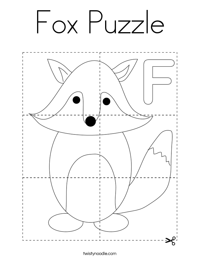 Fox Puzzle Coloring Page