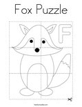 Fox Puzzle Coloring Page