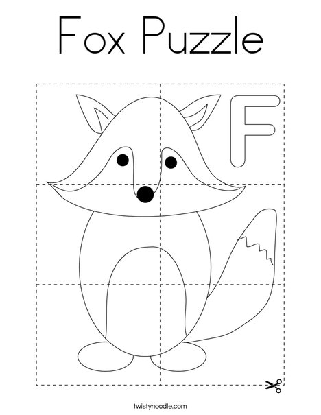 Fox Puzzle Coloring Page
